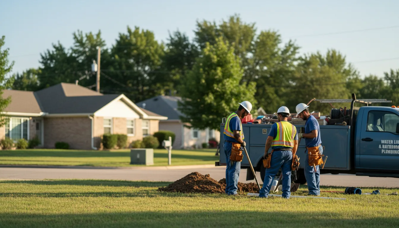 Residential water line and bathroom plumbing service in Andover, KS